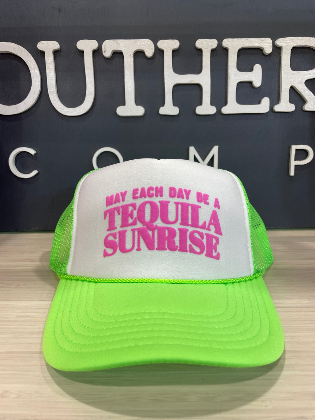May Each Day Tequila Sunrise White/Lime Trucker Hat