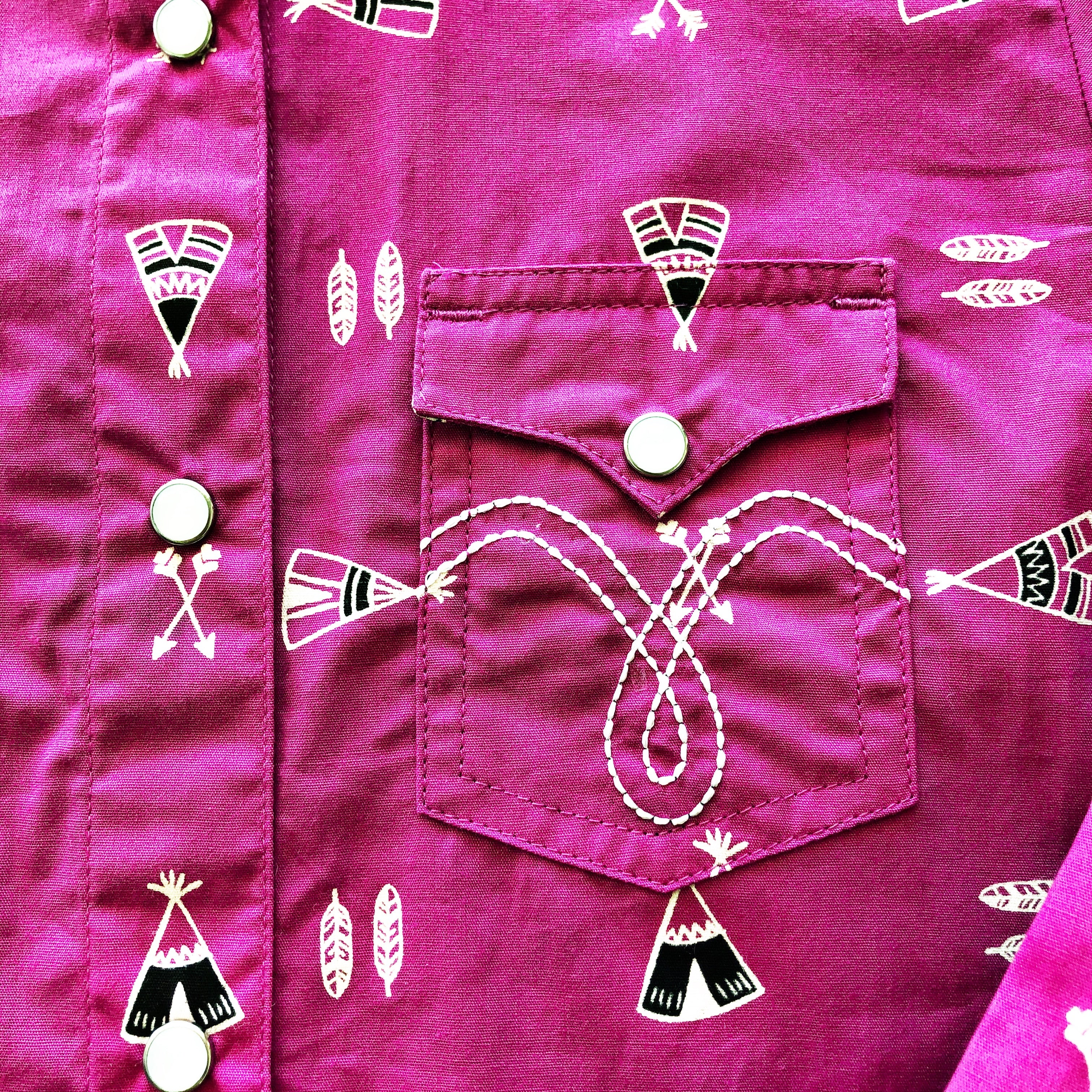 The Navajo Girls Long Sleeve Snap Shirt - Pistols and Petticoats
