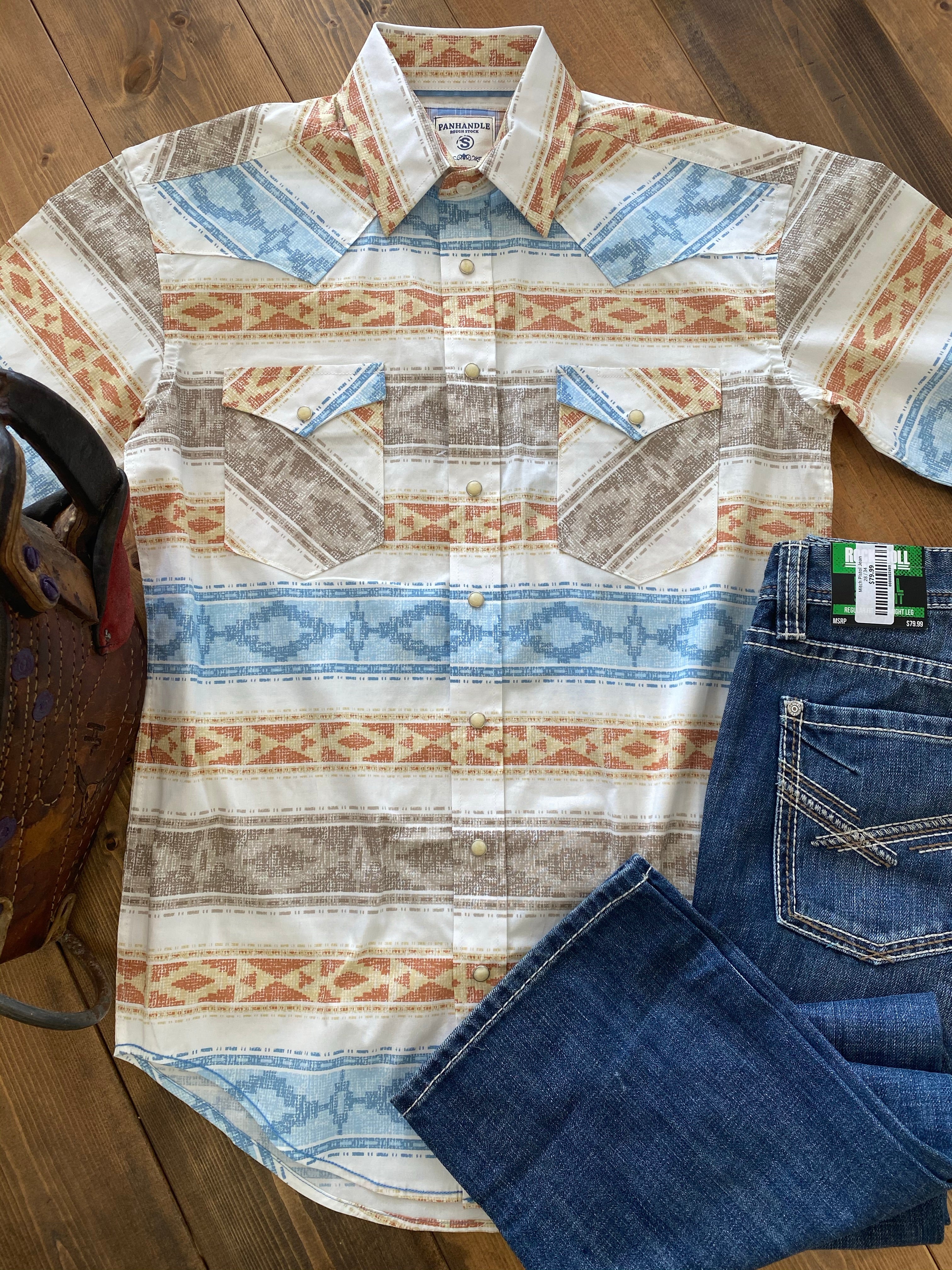 Alta Aztec Mens Short Sleeve Shirt - Pistols and Petticoats