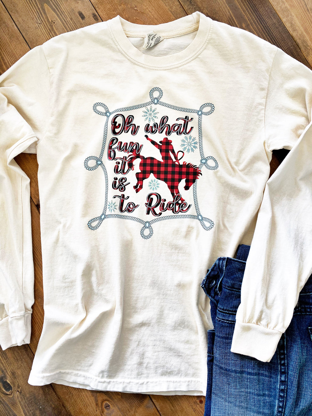 Oh What Fun Long Sleeve Graphic Tee - Pistols and Petticoats