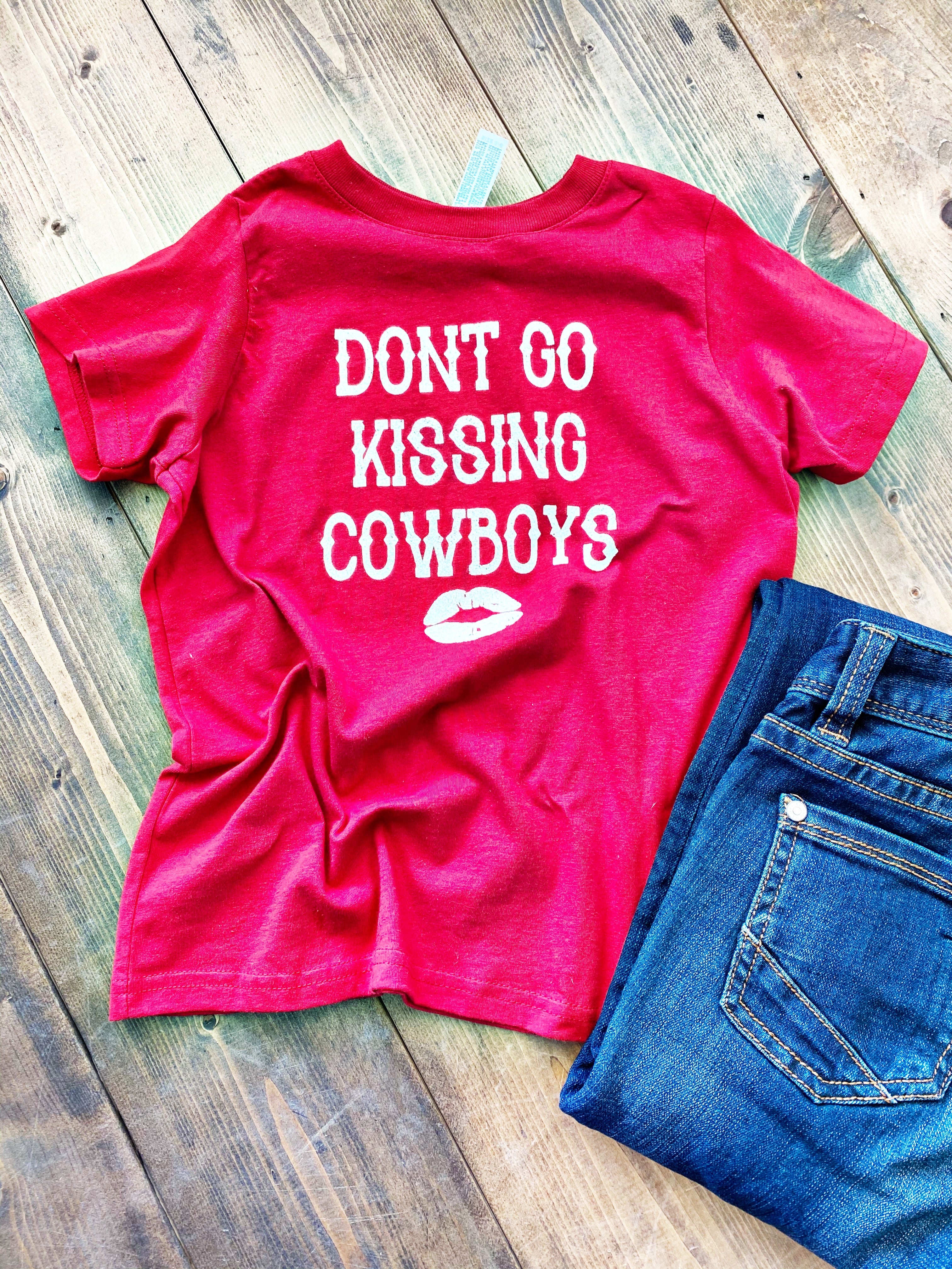Don't Go Kissing Cowboys Baby/Toddler/Youth Graphic Tee - Pistols and Petticoats