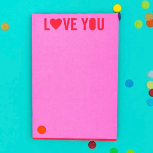 Love You 4x6 Notepad - Pistols and Petticoats