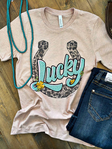 Leopard Lucky Graphic Tee - Pistols and Petticoats